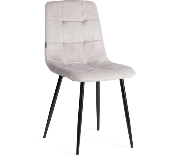 Стул Tetchair CHILLY (mod. JSC-220) велюр/металл, 44,5x52.5x88 см, Light grey (светло-серый) HLR14 / черный 24280 1