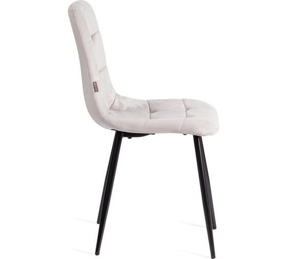 Стул Tetchair CHILLY (mod. JSC-220) велюр/металл, 44,5x52.5x88 см, Light grey (светло-серый) HLR14 / черный 24280