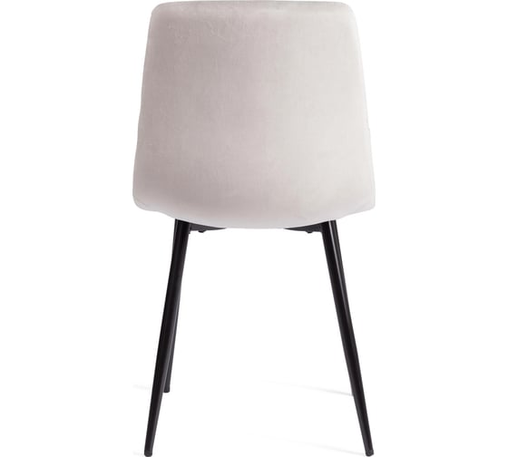 Стул Tetchair CHILLY (mod. JSC-220) велюр/металл, 44,5x52.5x88 см, Light grey (светло-серый) HLR14 / черный 24280