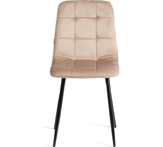 Стул Tetchair CHILLY (mod. JSC-220) велюр/металл, 44,5x52.5x88 см, Beige (бежевый) HLR8 / черный 24279