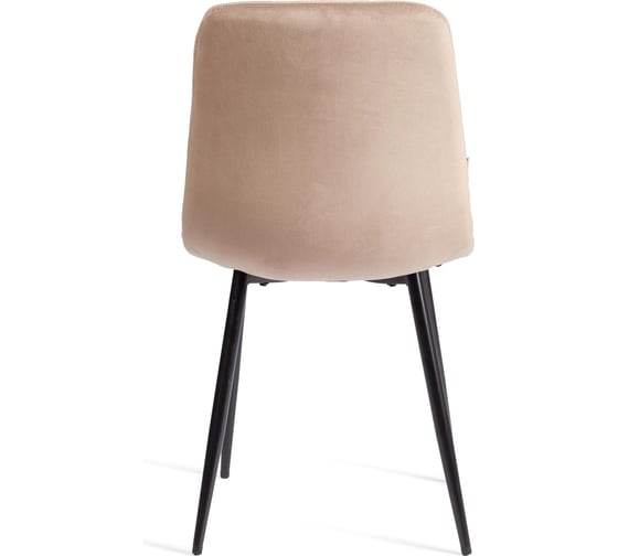 Стул Tetchair CHILLY (mod. JSC-220) велюр/металл, 44,5x52.5x88 см, Beige (бежевый) HLR8 / черный 24279