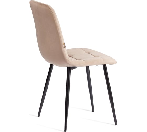 Стул Tetchair CHILLY (mod. JSC-220) велюр/металл, 44,5x52.5x88 см, Beige (бежевый) HLR8 / черный 24279