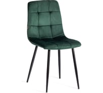 Стул Tetchair CHILLY (mod. JSC-220) велюр/металл, 44,5x52.5x88 см, dark green (темно-зеленый) HLR57 / черный 24281