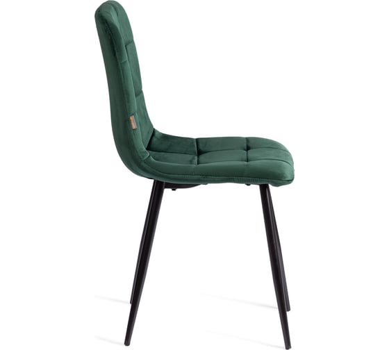 Стул Tetchair CHILLY (mod. JSC-220) велюр/металл, 44,5x52.5x88 см, dark green (темно-зеленый) HLR57 / черный 24281