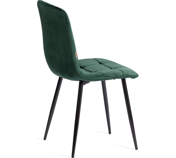 Стул Tetchair CHILLY (mod. JSC-220) велюр/металл, 44,5x52.5x88 см, dark green (темно-зеленый) HLR57 / черный 24281