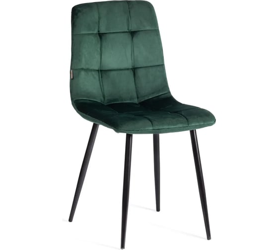 Стул Tetchair CHILLY (mod. 7094-1) вельвет/металл, 44,5x52.5x86 см, dark green (темно-зеленый) HLR57 / черный 21425 1