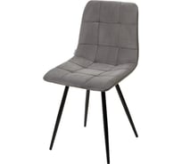 Стул Tetchair CHILLY (mod. 7094-1) вельвет/металл, 44,5x52.5x86 см, Light grey (светло-серый) HLR14 / черный 21428