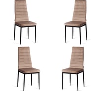 Комплект стульев Tetchair 4 шт. Easy (mod. JSC02-1) металл, флок, 41x52x96 см, Beige (бежевый) HLR8 / черный 21257
