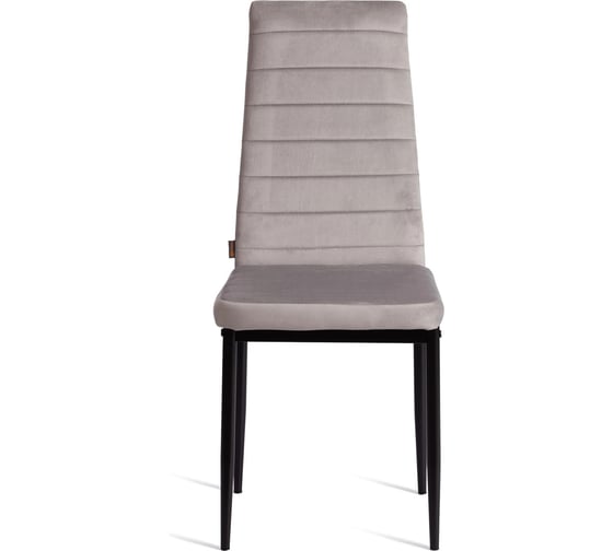 Комплект стульев Tetchair 6 шт. Easy (mod. JSC02-1) металл, флок, 41x52x96 см, Light grey (светло-серый) HLR14 / черный 21259