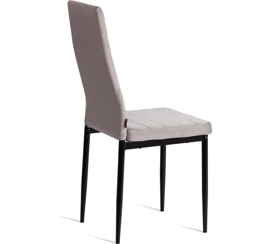 Комплект стульев Tetchair 6 шт. Easy (mod. JSC02-1) металл, флок, 41x52x96 см, Light grey (светло-серый) HLR14 / черный 21259