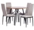 Комплект стульев Tetchair 4 шт. Easy (mod. JSC02-1) металл, флок, 41x52x96 см, Light grey (светло-серый) HLR14 / черный 21259 3