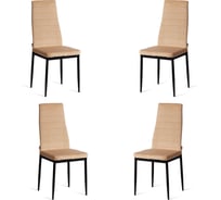 Комплект стульев Tetchair 4 шт. Easy (mod. JSC02-1) металл, флок, 41x52x96 см, sandy (песочный) HLR6 / черный 21256