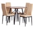 Комплект стульев Tetchair 4 шт. Easy (mod. JSC02-1) металл, флок, 41x52x96 см, sandy (песочный) HLR6 / черный 21256 3