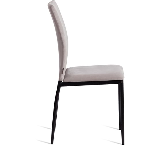 Стул Tetchair CAPRI (mod. BC565-DC) металл, флок, 43x53x92 см, Light grey (светло-серый) HLR14 / черный 24389