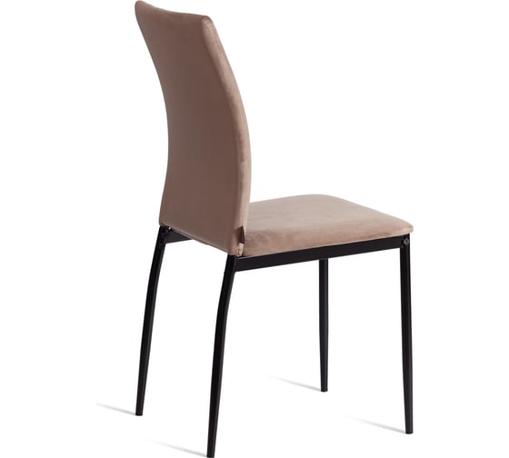 Стул Tetchair CAPRI (mod. BC565-DC) металл, флок, 43x53x92 см, Beige (бежевый) HLR8 / черный 24387