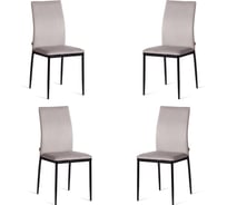 Комплект стульев Tetchair 4 шт. CAPRI (mod. BC565-DC) металл, флок, 43x53x92 см, Light grey (светло-серый) HLR14 / черный 21262