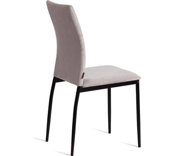 Комплект стульев Tetchair 6 шт. CAPRI (mod. BC565-DC) металл, флок, 43x53x92 см, Light grey (светло-серый) HLR14 / черный 21262