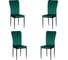 Комплект стульев Tetchair 4 шт. VERTER (mod. BC577-DC) металл, флок, 41x52x95 см, Green (зеленый) HLR56 / черный 21250 1