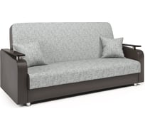 Диван-книжка Шарм Мелодия ДП №1 140 шенилл серый и экокожа шоколад 104210013