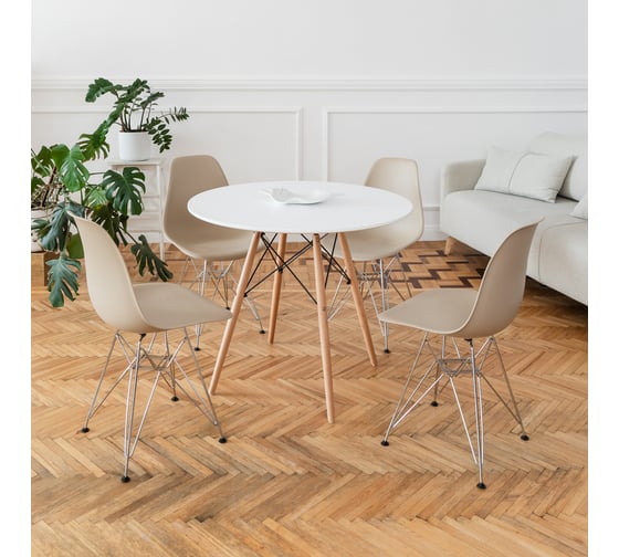 Стул пластиковый DERSTUHL Chrom Eames, темно-бежевый DSL02.013