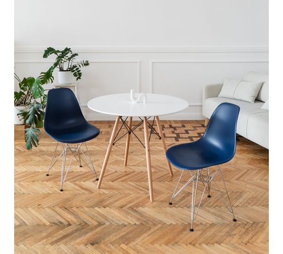 Стул пластиковый DERSTUHL Chrom Eames, темно-синий DSL02.017