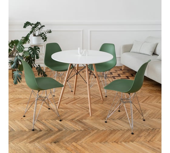 Стул пластиковый DERSTUHL Chrom Eames, темно-зеленый DSL02.016