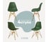 Комплект стульев пластиковых DERSTUHL 4 шт Gold Eames, темно-зеленый, DSL041.016.4 1