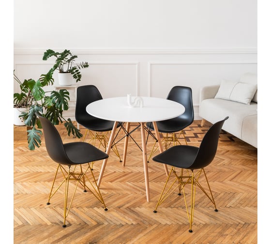 Комплект стульев пластиковых DERSTUHL 4 шт Gold Eames, черный, DSL041.010.4