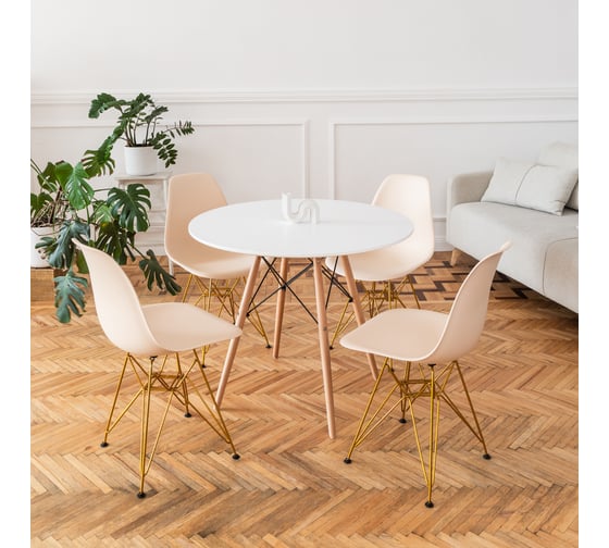 Стул DERSTUHL Gold Eames теплый бежевый, комплект 4 шт DSL041.014.4 1