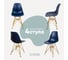 Комплект стульев пластиковых DERSTUHL 4 шт Gold Eames, темно-синий, DSL041.017.4 1