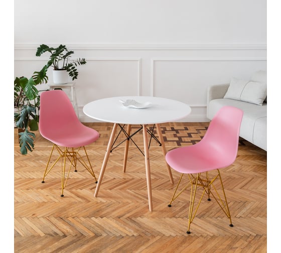 Комплект стульев пластиковых DERSTUHL 4 шт Gold Eames, розовый, DSL041.015.4