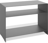 Приставной журнальный столик ЛЕБЕР металлический с двумя уровнями (серый муар) 11.50.056G