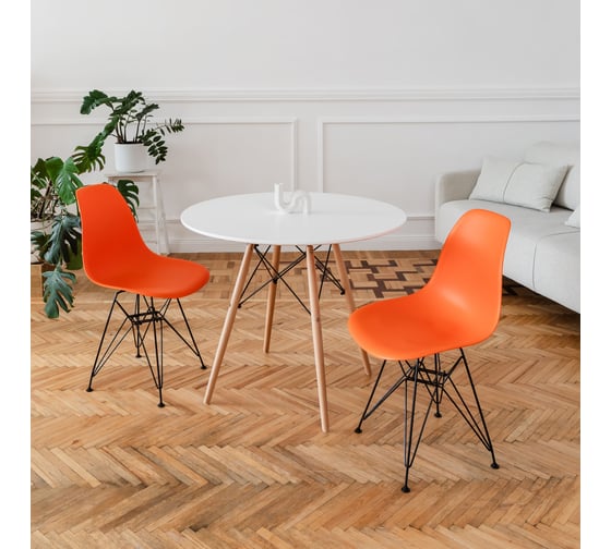 Стул DERSTUHL Black Eames оранжевый, комплект 2 шт DSL03.005.2