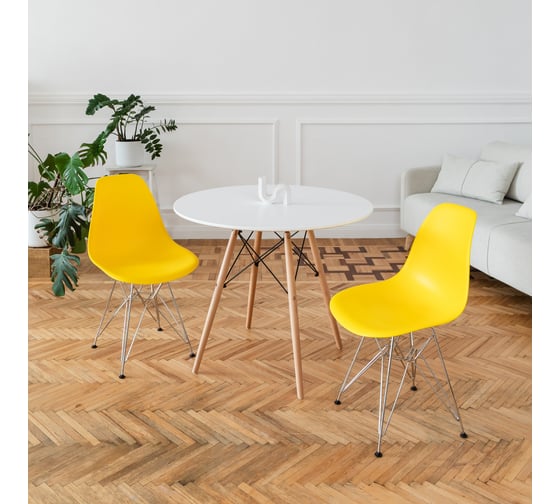 Комплект стульев пластиковых DERSTUHL 4 шт Chrom Eames, лимон, DSL02.011.4
