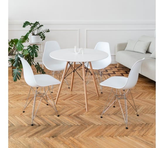 Стул пластиковый DERSTUHL Chrom Eames, белый DSL02.001