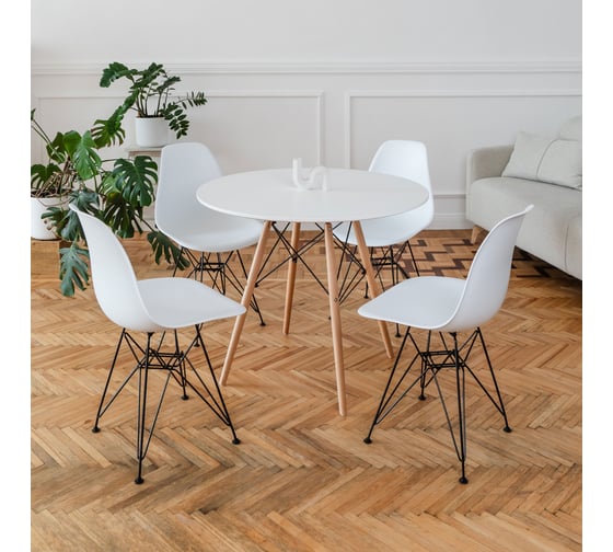 Стул DERSTUHL Black Eames белый, комплект 4 шт DSL03.001.4 1
