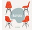 Комплект стульев пластиковых DERSTUHL 4 шт Black Eames, оранжевый, DSL03.005.4 1