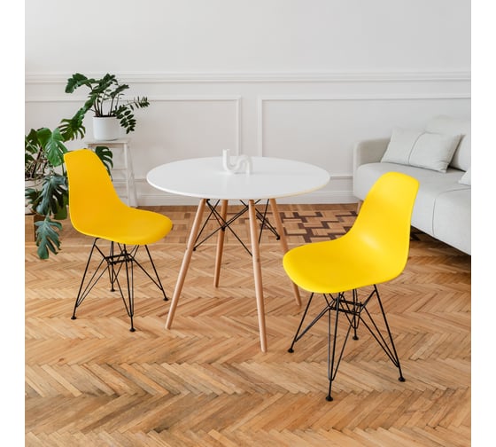 Стул пластиковый DERSTUHL Black Eames, лимон DSL03.011
