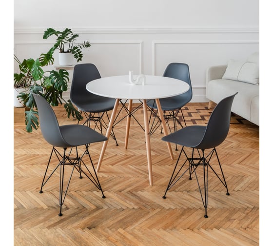 Стул пластиковый DERSTUHL Black Eames, темно-серый DSL03.003