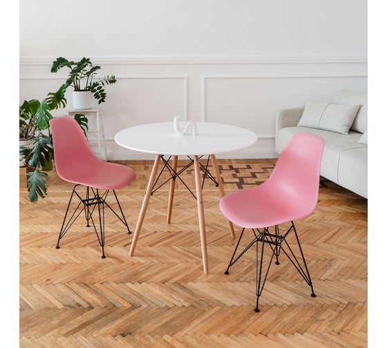 Стул пластиковый DERSTUHL Black Eames, розовый DSL03.015