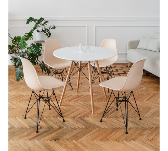 Стул DERSTUHL Black Eames теплый бежевый, комплект 4 шт DSL03.014.4 1