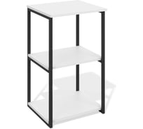 Этажерка ЛЕБЕР белый премиум, черный муар 22.30.007BB-B