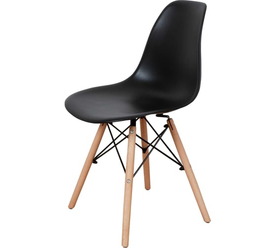 Комплект стульев пластиковых DERSTUHL 2 шт Wood Eames, черный, DSL01.010.2 1