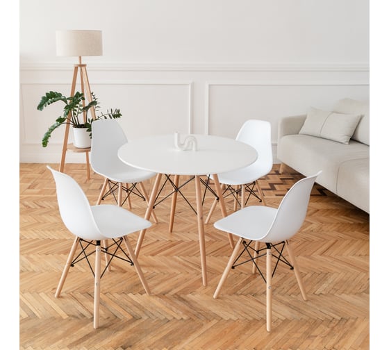 Стул пластиковый DERSTUHL Wood Eames, белый DSL01.001