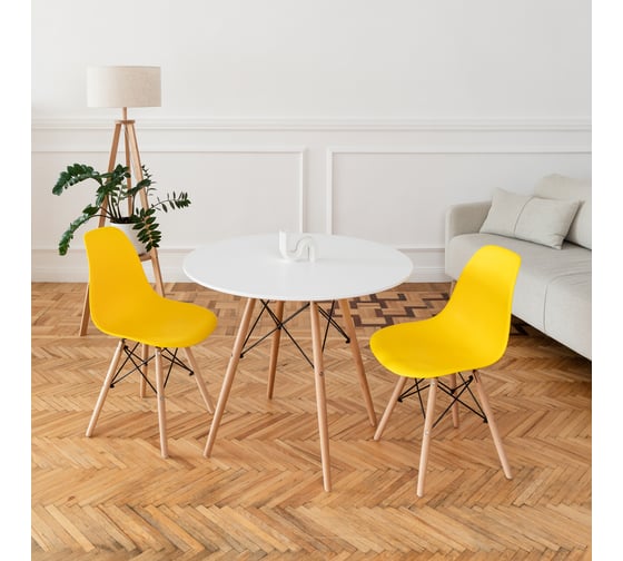 Комплект стульев пластиковых DERSTUHL 2 шт Wood Eames, лимон, DSL01.011.2