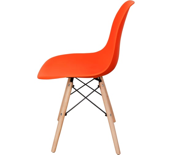 Комплект стульев пластиковых DERSTUHL 4 шт Wood Eames, оранжевый, DSL01.005.4