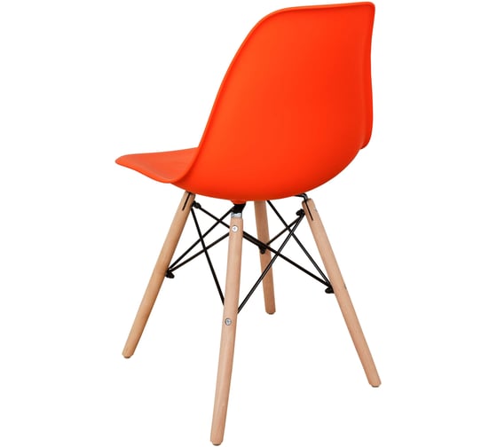 Комплект стульев пластиковых DERSTUHL 4 шт Wood Eames, оранжевый, DSL01.005.4