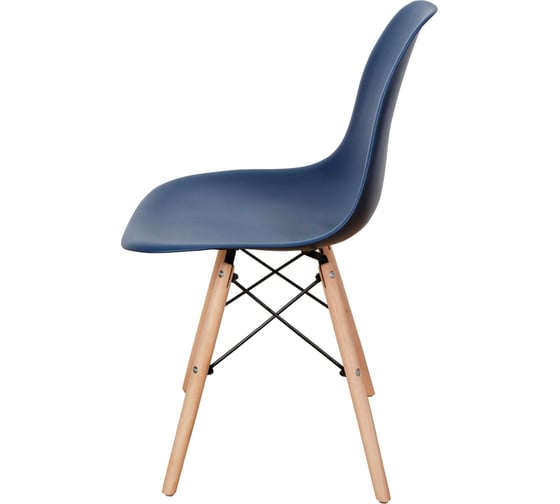 Комплект стульев пластиковых DERSTUHL 4 шт Wood Eames, темно-синий, DSL01.017.4