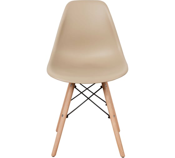 Комплект стульев пластиковых DERSTUHL 4 шт Wood Eames, темно-бежевый, DSL01.013.4
