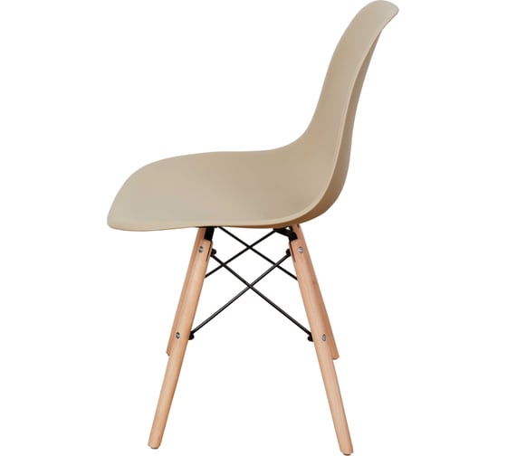 Комплект стульев пластиковых DERSTUHL 4 шт Wood Eames, темно-бежевый, DSL01.013.4